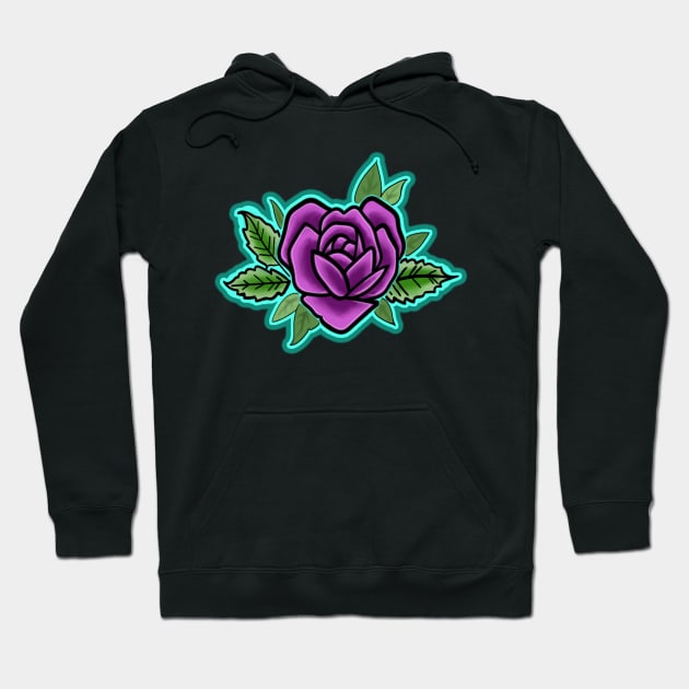 purple heart shaped rose Hoodie by Squatchyink